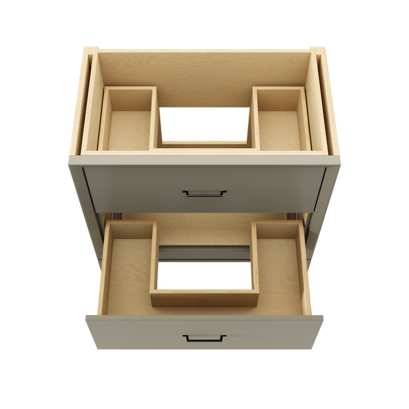 Meuble-lavabo simple à deux tiroirs Alexandra, Olive française, Noir mat, 36"