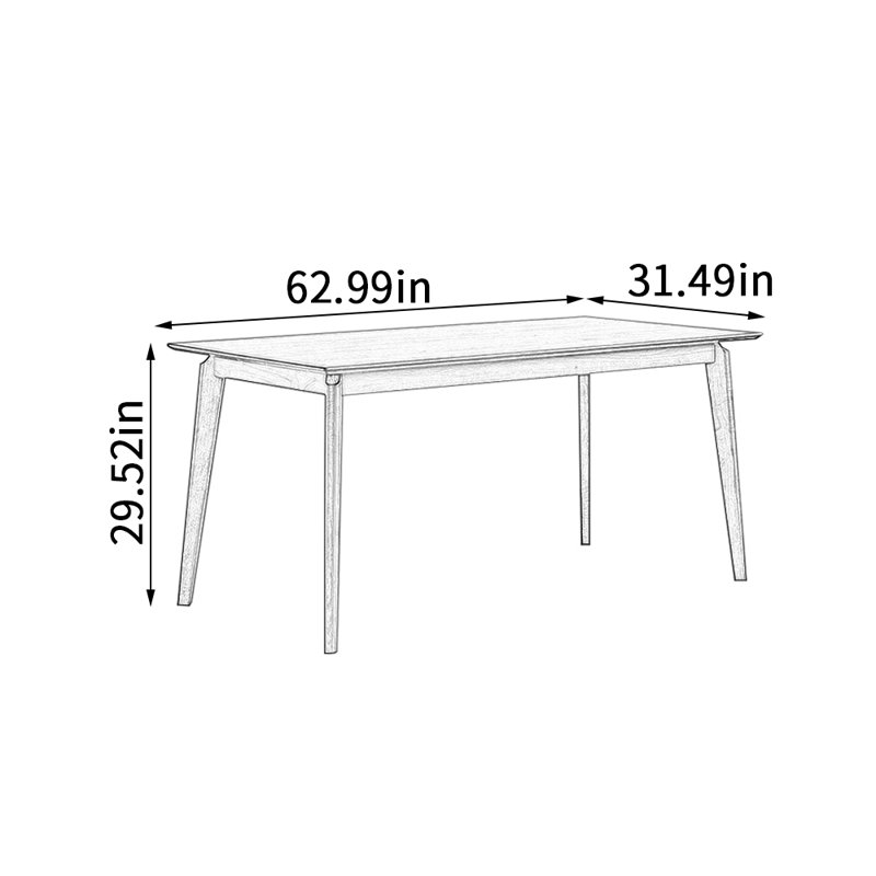 Table de salle à manger Simple, H 29,52 po x L 62,99 po x l 31,49 po