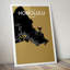 Honolulu City Map 1 Piece Wall Art-428932591