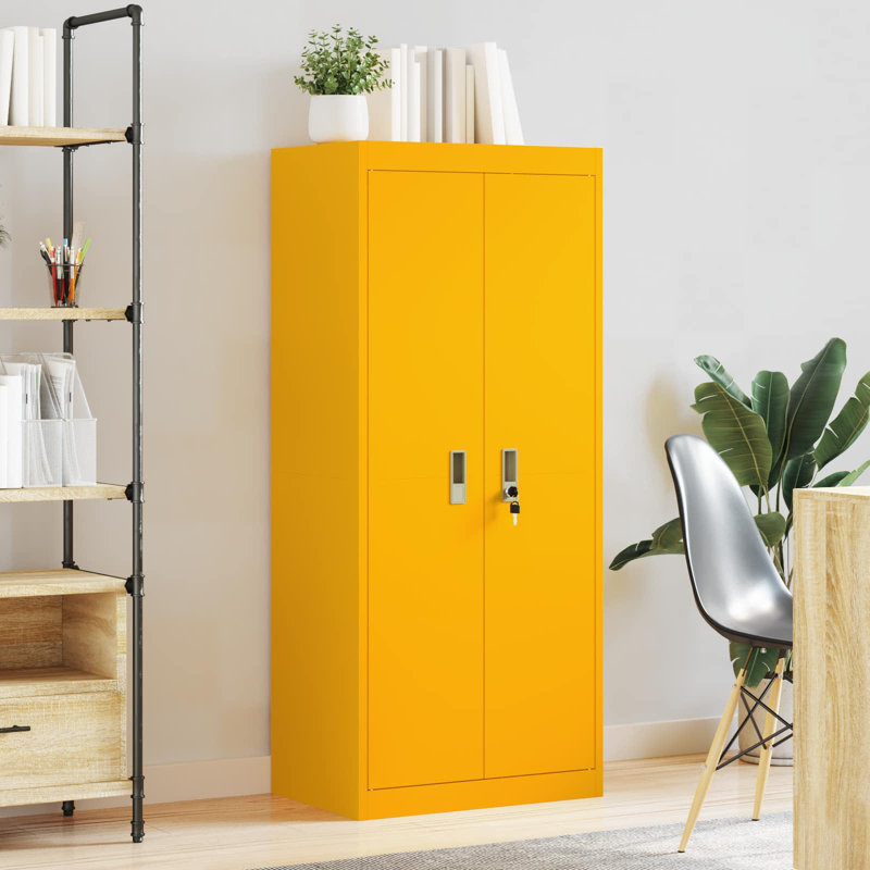 Storage Cabinet, Mustard Yellow
