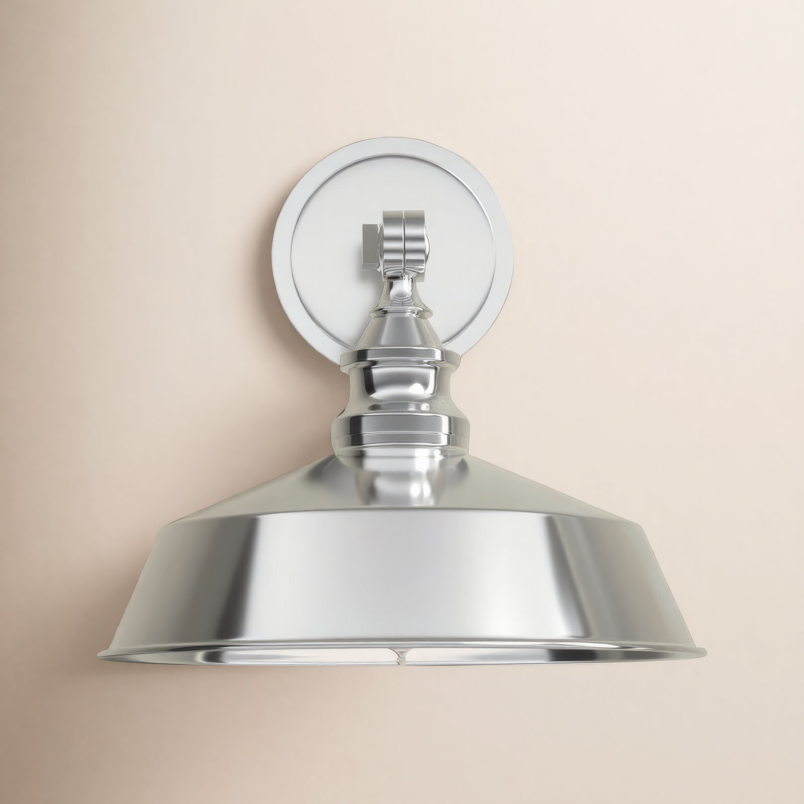 Jeb 10" W Steel Dimmable Armed Sconce , Polished Nickel