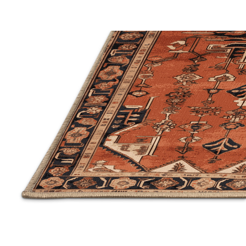 Tapis brun lavable à la machine, Carré 6 pi
