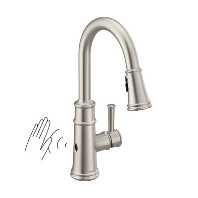 Robinet de cuisine à poignée simple Moen Belfield MotionSense Wave avec technologie Power Clean