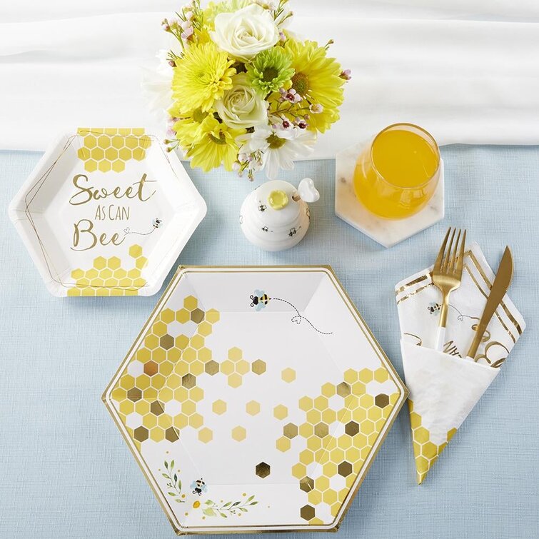 Floral Bee Disposable Paper Plates