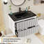 Ensemble de meuble-lavabo mural 30 "avec comptoir, robinet et drain, armoire de salle de bain flottante-699098101