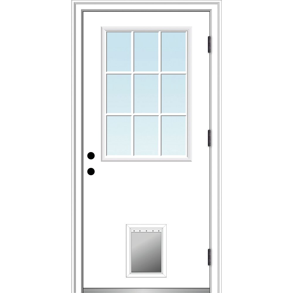 Verona Home Design Clear Glass Primed Steel Prehung Front Entry