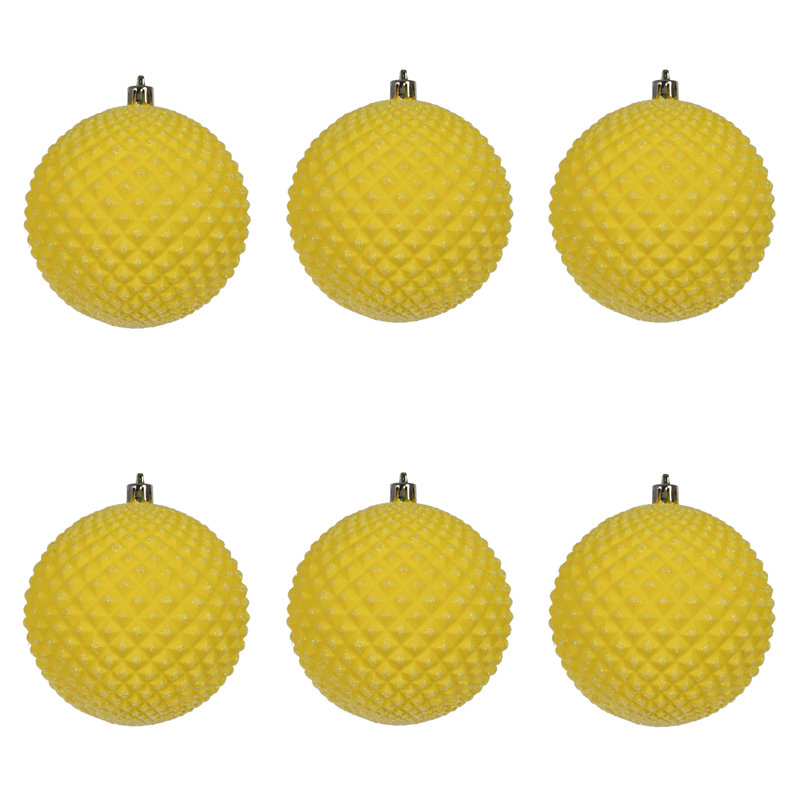 Ornement boule Durian Glitter, Jaune