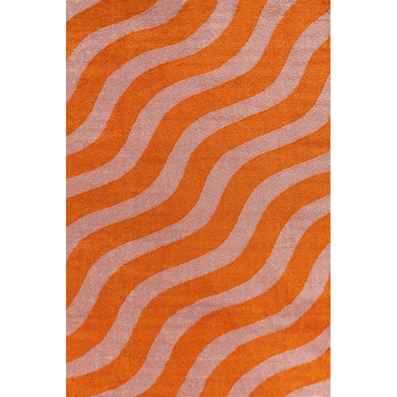 Joli Wavy Area Rug Soft Dense Pile for Living Rooms and Bedrooms, Orange/Pink, Rectangle 120 x 170 cm