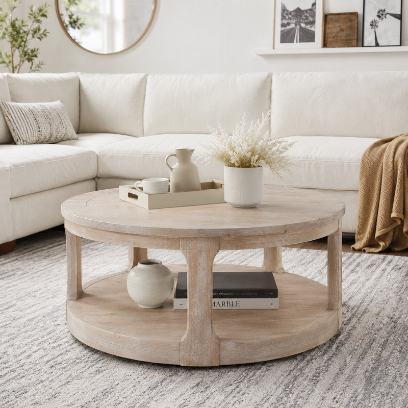 Table basse 40 "à 2 niveaux avec roulettes 40", Chêne