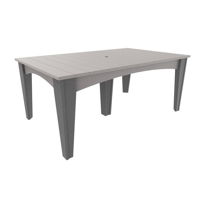 Gullane Rectangular Outdoor Dining Table With Umbrella Hole , 22'' in. W 44'' in. D, Dove Gray, Slate