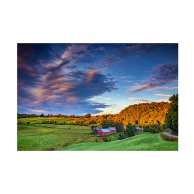 Wrapped Canvas Wall Art - Rick Berk 'First Light on Jenne Farm' Wall Art for Living Room, Bedroom, or Office Décor  - 22x32