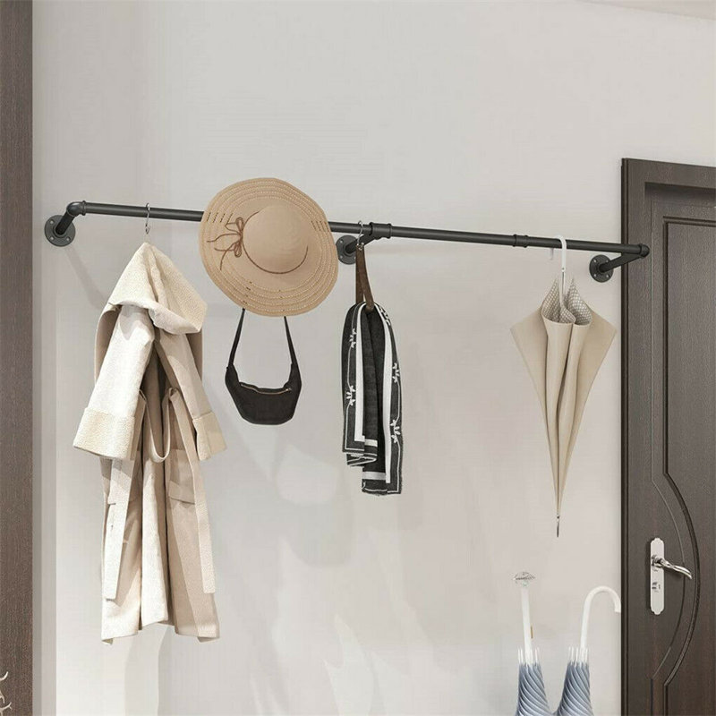 Kusilvak 70.8'' Metal Industrial Pipe Clothing Rack