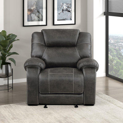 Yasminda 40" Transitional Polished Microfiber Glider Reclining Chair with Gentle Gliding, Durable Support & Foam Over Coils by Red Barrel Studio