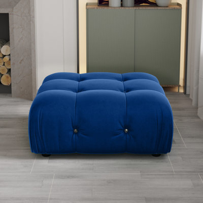 Jesse 34.5" Wide Velvet Tufted Square Standard Ottoman