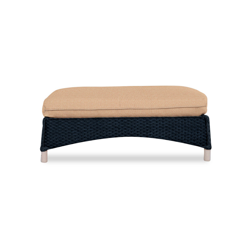 Mandalay Outdoor Ottoman, Callen Celadon, Ebony