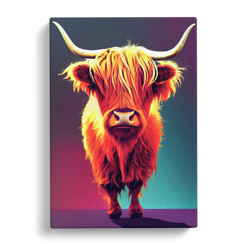 An Amazing Highland Cow - Wrapped Canvas, 76cm H x 50cm W x 3cm D