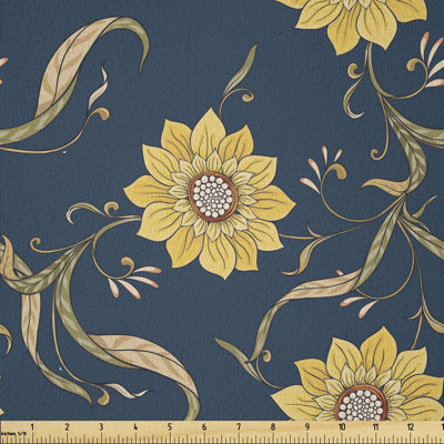 Dashelle Helianthus Floral Wild Pointy Petals Repetitive Print Multi-Purpose Fabric