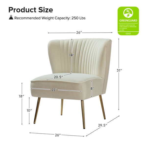 Etta Avenue™ Euclid Velvet Accent Chair with Metal Legs Reviews