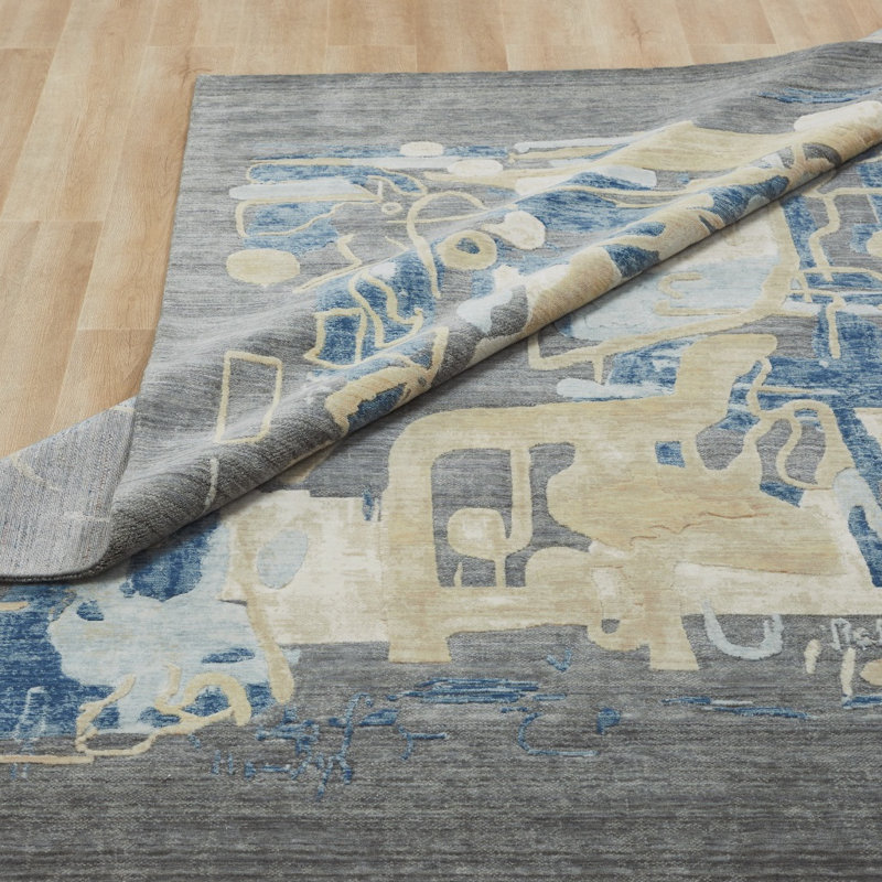 Studio Glyphs By Katie Merz Wool Abstract Area Rug, Rectangle 2' x 3'