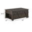 Table basse traditionnelle à plateau relevable rustique avec rangement brun