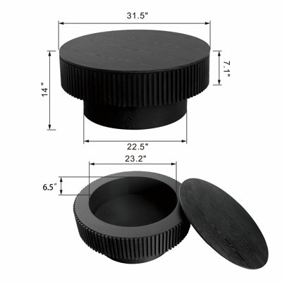 Timeshia Round Coffee Table With Storage