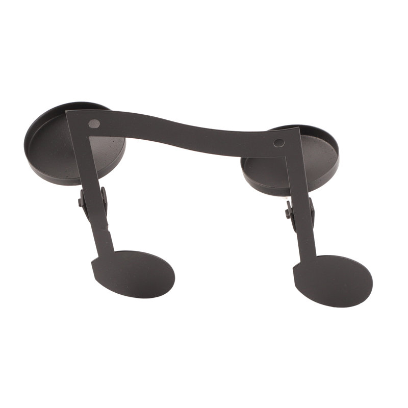 Applique murale en forme de note de musique, porte-bougie noir, support moderne avec symbole musical pour salon, type 3