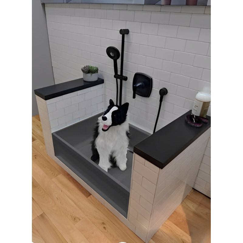 Baignoire pour salle de lavage pour animaux en acier inoxydable 304 de calibre 16 robuste 48 po 