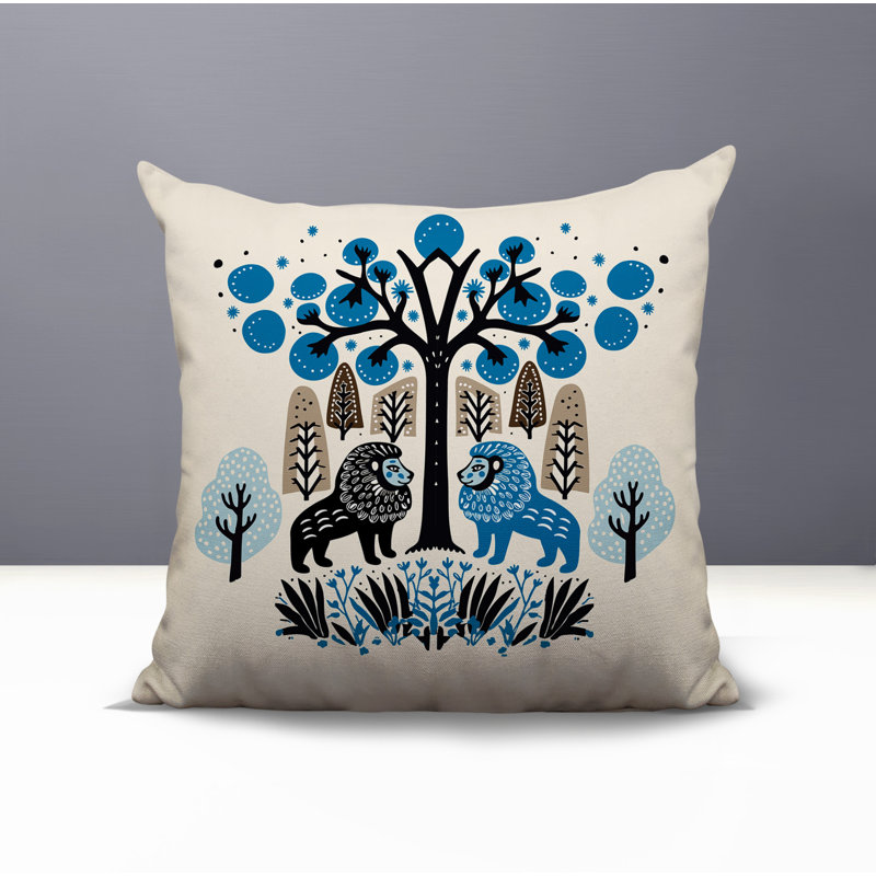 Coussin Comas, Carré 15 po, Turquoise