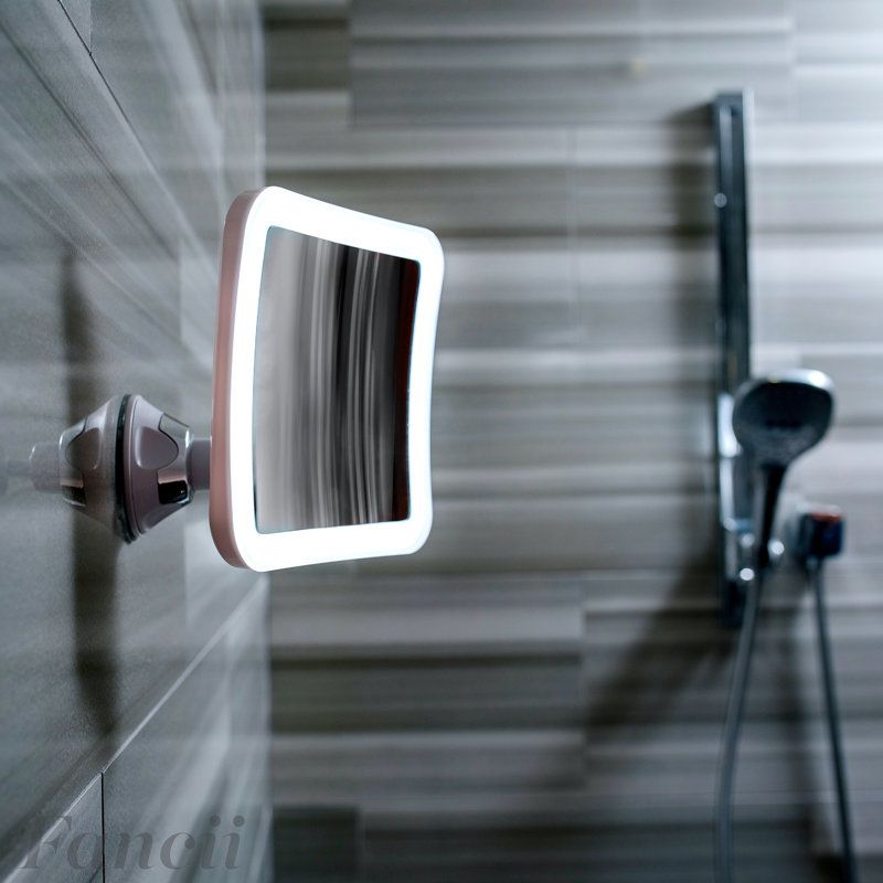 Sleek White 10X Magnification LED Wall Mounted Makeup Mirror