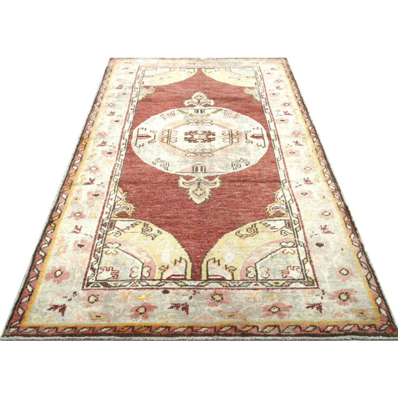 Size 4 X 6 One-of-a-Kind 3'9" X 6'9" 1960s Wool Area Rug in