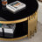 Bordeaux 35.43" Two-Layer Mirror Glass Top Single Coffee Table-1596235572