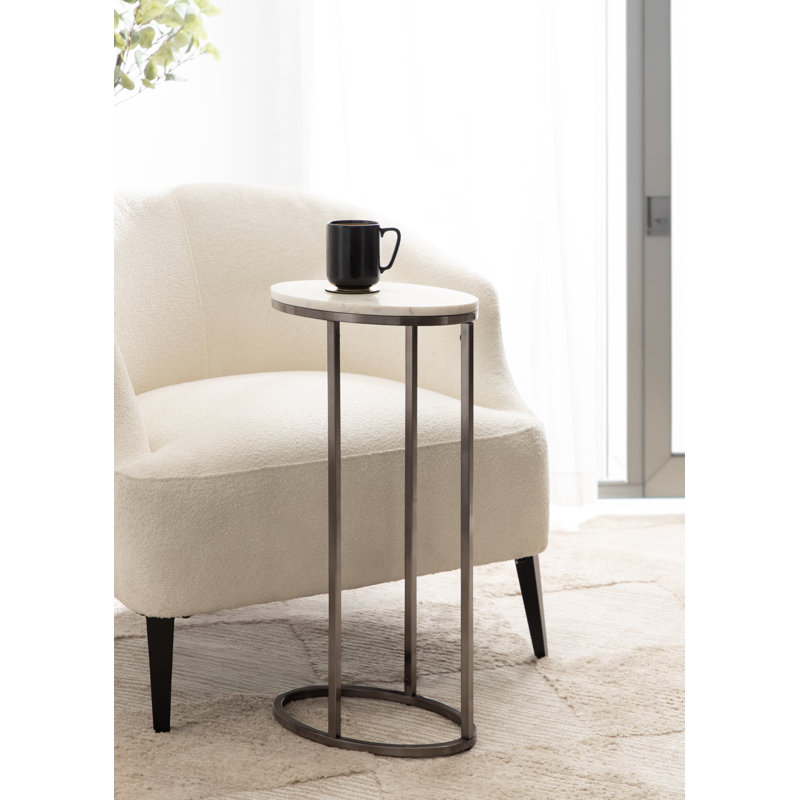 Table de bout 27,5 po Vib, Argent