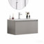 Meuble-lavabo mural 32 po avec 1 grand tiroir, système de fermeture en douceur, lavabo en céramique, conception sans poignée, bois massif, finition peinture, facile à installer, le robinet n'est pas inclus, gris moka-2036556650