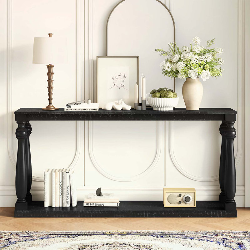 Console avec tablette inférieure et quatre pieds de vase, convient au vestibule, au couloir, au salon, à la chambre à coucher