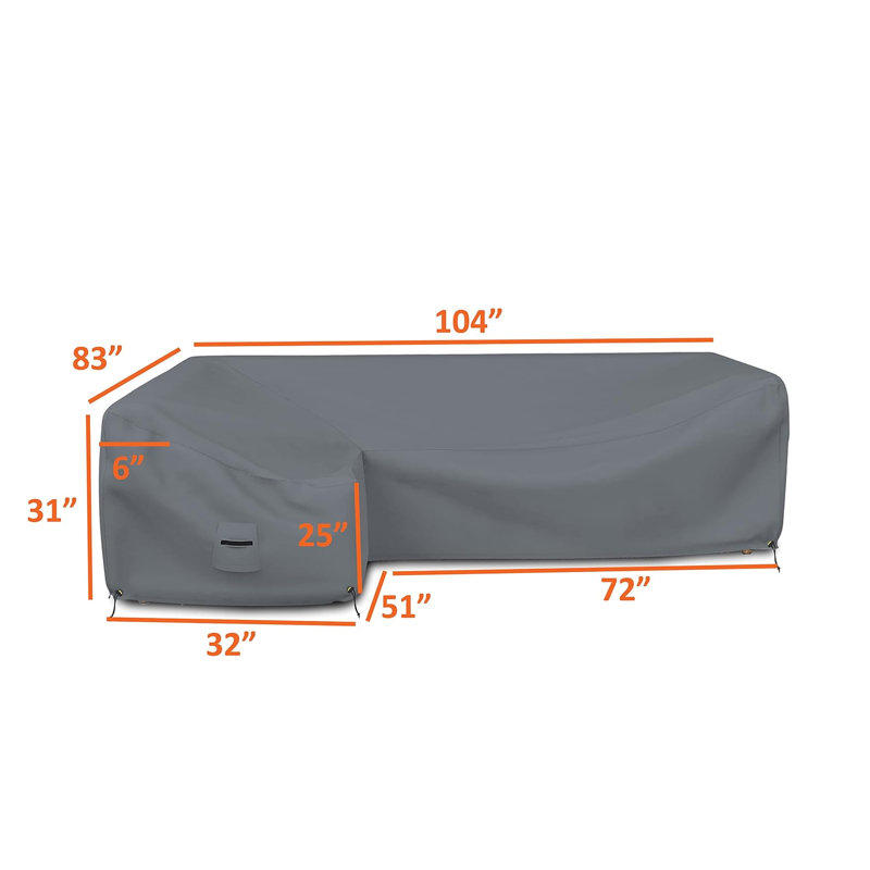Outdoor Cover, 78.7cm H x 210.8cm W x 81.3cm D, Grey