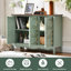 Fienley 40''Wide 3-Door Sage Green Sideboard Cabinet With Artistic Resin Doors And Adjustable Shelf