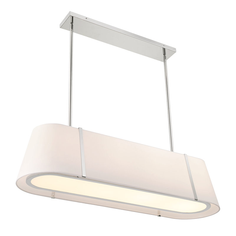 Schumaker 4 Light Linear Oval Chandelier, Nickel