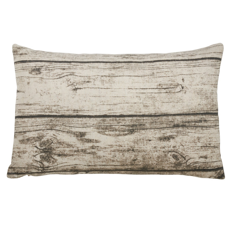Natural Wood Print Cotton Polyester Pillow Cover 13" x 20"