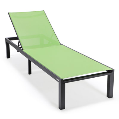 Marlin Modern Aluminum Outdoor Reclining Chaise Lounge - Weather-Resistant Sling Patio Chair for Poolside & Sunbathing