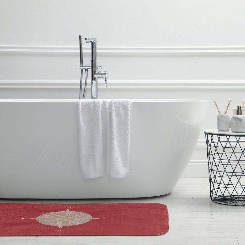 Tapis de bain Compass, L 21 po x L 34 po, Rouge