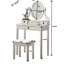 Élégante coiffeuse de maquillage rose - 3 tiroirs de rangement, miroir ajustable, tabouret en bois élégant avec tiroirs, couleur-1948979975