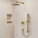 Wall Mount Pressure-Balanced Shower System,10" Rainfall Shower Head with Slider Bar Handheld Spray