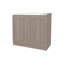 Armoire de base avec double porte et tablette intérieure Haivana, chêne blanc