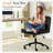 Criss Cross Chair With Wheels, Armless Wide Seat Adjustable Swivel Mid Back Computer Task Vanity Home Office Desk Chair-2103986673