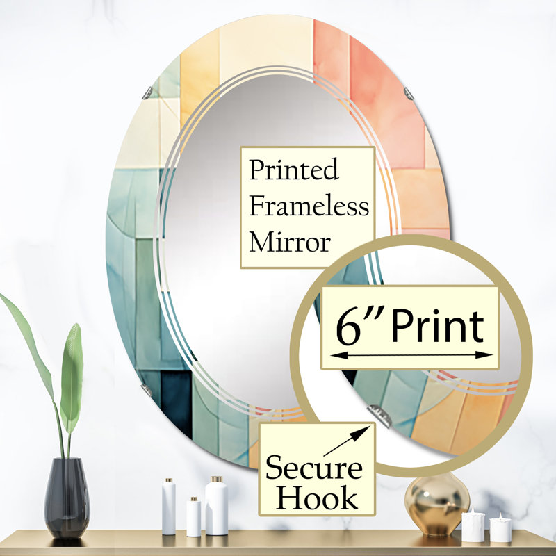 Berneth - Miroir mural moderne ovale, 36 po x 24 po