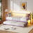 Metal Twin Size Daybed Frame with Trundle with Charging Station and LED Lights for Small Spaces-232074140