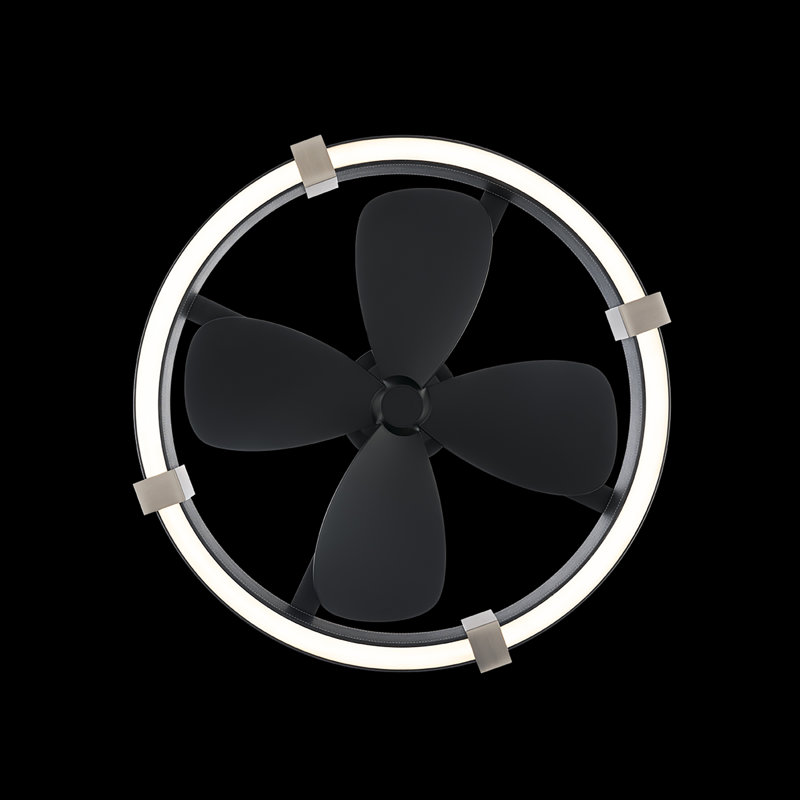 Atomic 1 Light Crystal LED Fandelier, Black Leather- Brushed Nickel