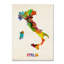 « italie map aquarelle » par michael tompsett, impression sur toile tendue-11811507