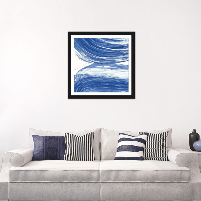 « tourbillon ii », impression sur toile, Blanc, Papier d'art encadré noir, H 24 po x l 24 po x P 1 po