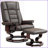 Recliner with Ottoman, Modern Faux Leather Swivel Chair with High Back Wood Frame | Walnut Brown | Living Room Bedroom-553422724